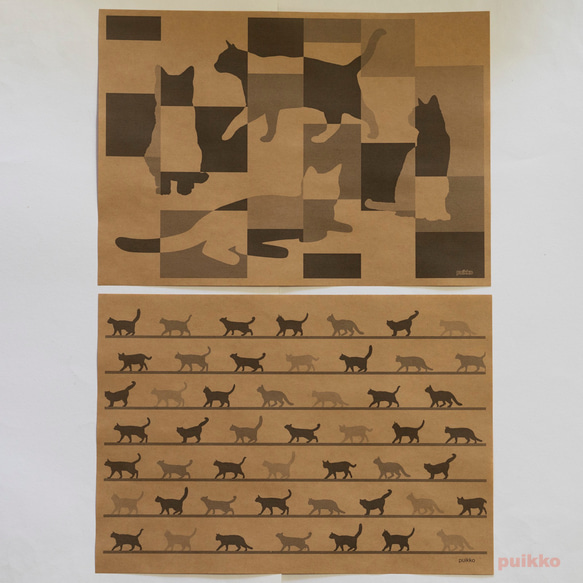 紙書封面貓咪圖案2（一組5張） 第4張的照片