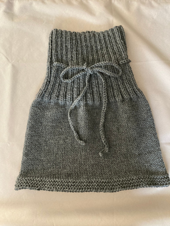 手編みオーバースカート　メリノウール使用 1枚目の画像
