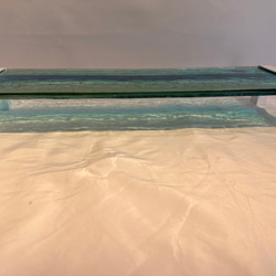 現品販売　ブルーウォーター　ホヌの泳ぐ海　ガラス　モニタースタンド キーボードラック 9枚目の画像