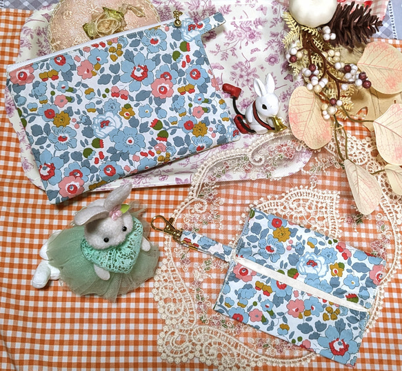 ポーチ ポケティケースセット「リバティプリント」ハンドメイド ポーチ 
