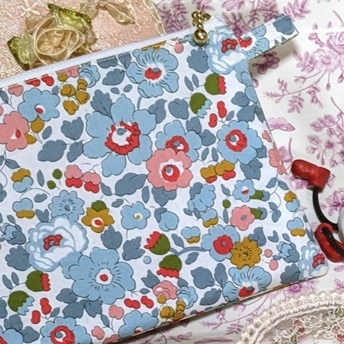 ポーチ ポケティケースセット「リバティプリント」ハンドメイド ポーチ 