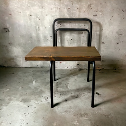 school chair ×solo seat【dark brown】（学校椅子×アップサイクル） 5枚目の画像