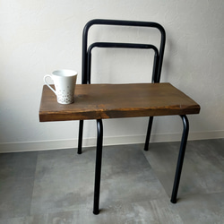 school chair ×solo seat【dark brown】（学校椅子×アップサイクル） 9枚目の画像