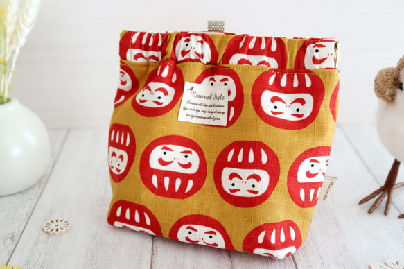 【完成品】❁犬のお散歩用❁　マナーポーチ　小型 / 中型犬用　【だるま柄】 人気・おすすめ｜安定人気・収納便利におすすめ 丁寧対応 配送追跡可 人気ランキング上位