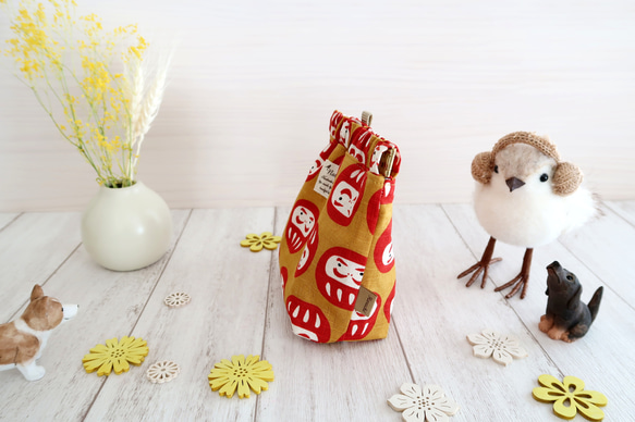 【完成品】❁犬のお散歩用❁　マナーポーチ　小型 / 中型犬用　【だるま柄】 人気・おすすめ｜安定人気・収納便利におすすめ 丁寧対応 配送追跡可 人気ランキング上位