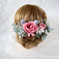 桜　パール　ウエディング　ブライダル　ヘッドドレス　造花　カラードレス　振袖　和装　成人式　髪飾り　かすみ草　色打掛2 12枚目の画像