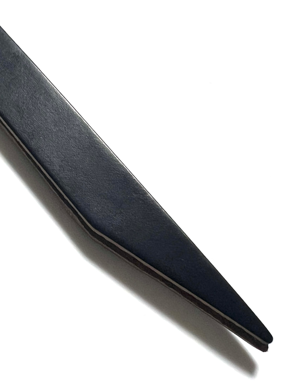 ホーウィンクロムエクセル　キーホルダー　キーリング　スタッズ　茶芯ブラック　シルバー　日本製　本革　全長約 20cm 8枚目の画像