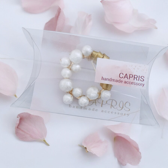 【母の日/フォーマル】サークルブローチ「horn+cotton」ギフトBOX 対応可　コットンパール　真鍮　卒入 10枚目の画像