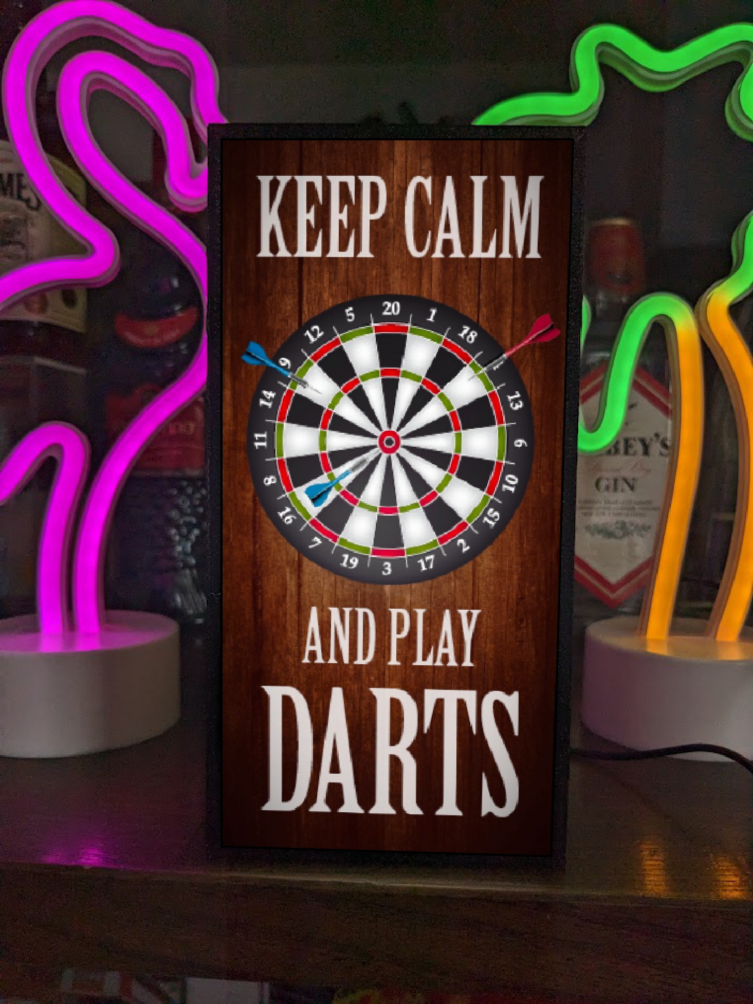 【オーダー無料】ダーツ ゲーム 競技 大会 カフェ バー パブ ミニチュア ランプ 照明 看板 置物 雑貨 ライトBOX