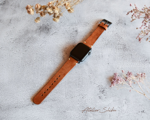 アップルウォッチバンド 本革 ｲﾀﾘｱﾝﾚｻﾞｰ Brown ブラウン 腕時計