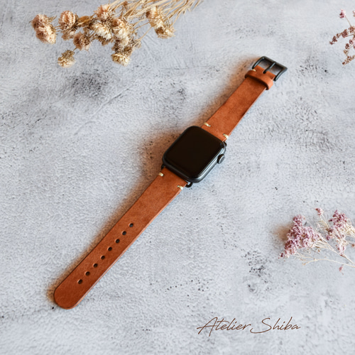 アップルウォッチバンド 本革 ｲﾀﾘｱﾝﾚｻﾞｰ Brown ブラウン 腕時計