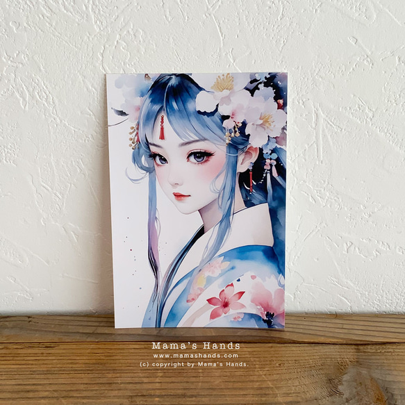 瀬織津姫 女性 女神 のイラスト アート ３枚 ハガキ ポストカード セット ♪ 5枚目の画像