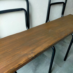 school chair ×bench seat【dark brown】（学校椅子×アップサイクル） 6枚目の画像
