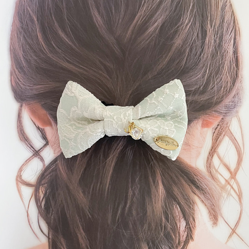 リボン ヘアゴム♡ふんわり♡綺麗♡ホワイト♡ハンドメイド
