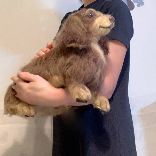 羊毛フェルトオーダー 愛犬 ダックス ♡ 実物大 世界でたった一つ