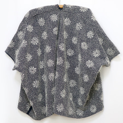 手仕事が美しいインディゴ染め刺し子刺繍長袖羽織ジャケット、ゆったりサイズ 18枚目の画像