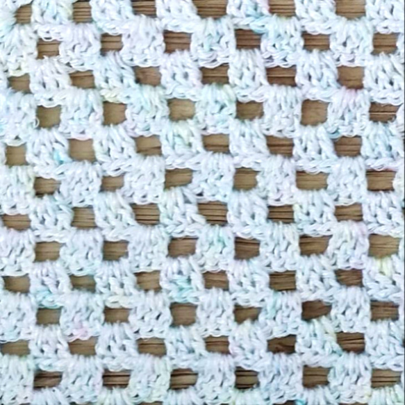バブーシュカ　ニットスカーフ　春夏　綿　コットン　大人　三角スカーフ　ヘッドドレス　ヘアバンド　手編み　三角巾　バンダナ 2枚目の画像