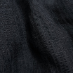 へリンボーン織 リネンのストール　黒 8枚目の画像