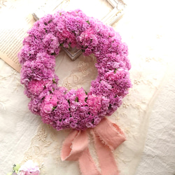 ユーカリとスターチスのリース ナチュラルピンク ユーカリとスターチスのリース ナチュラルピンク