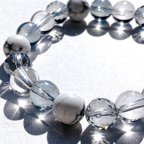 成功へと導く】カレンシルバー×ミッドナイトオーラ×ハウライト 天然石