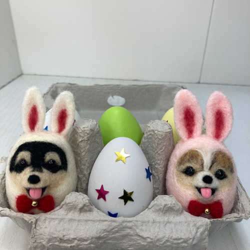 羊毛フェルト犬 うちのこイースター 羊毛フェルトイースター 羊毛 