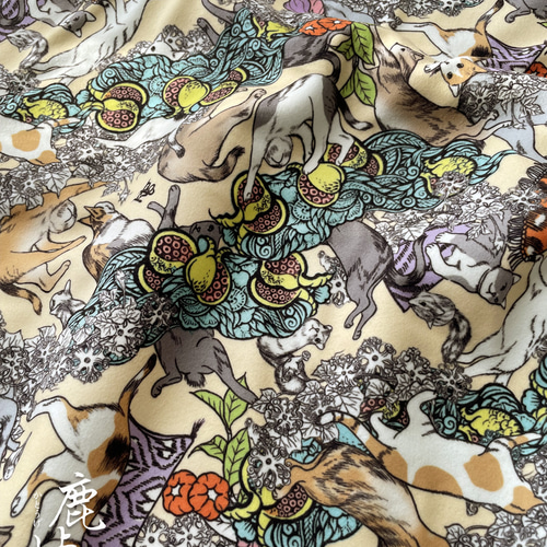 お宅の猫ちゃん柄 フリース膝掛けブランケット 70×100cm（ベージュ