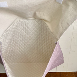 防災頭巾カバー（紫小花柄×マットパープル） 4枚目の画像