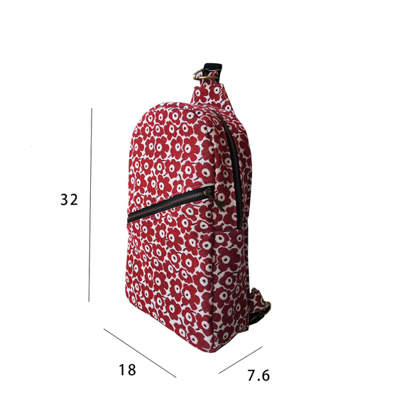 2way單肩斜跨包 2用後背包 書包 旅行包 2用水洗帆布背包 紅罌粟花 第14張的照片
