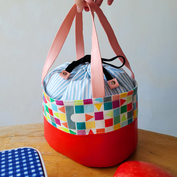 【北欧風-城】洗えるお食事バッグ、保温保冷お食事バッグ、ピクニックバッグ、環境に優しいバッグ、ランチバッグ 3枚目の画像