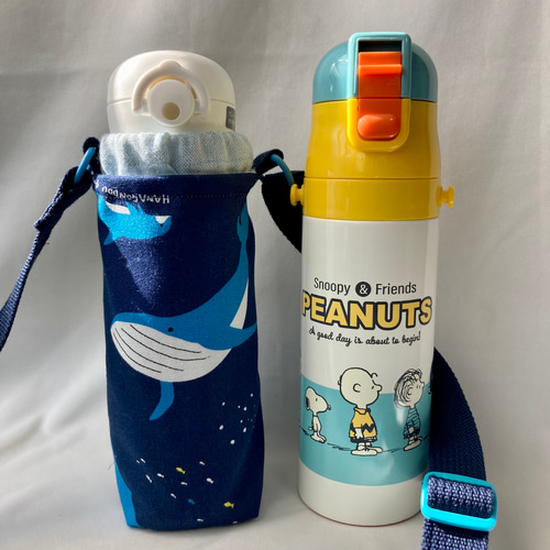 ステンレスタイプ・サーモス・スケーター水筒カバー日本製肩紐付