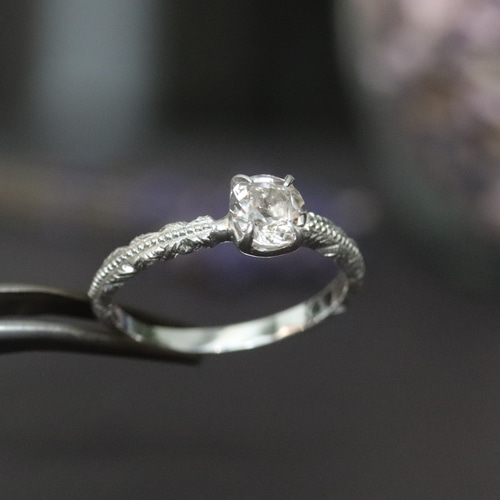 モルガナイト　silverリング 天然モルガナイト0.5カラットのシルバーリング シルバー925 指輪