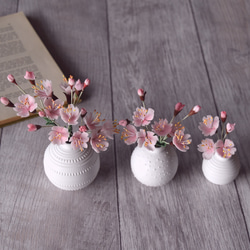 ◆粘土のお花◆　桜　【raderフラワーベース】S934 4枚目の画像