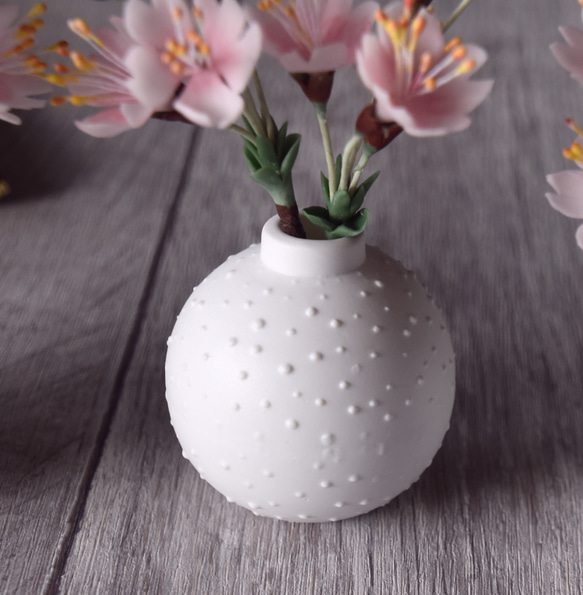 ◆粘土のお花◆　桜　【raderフラワーベース】S934 8枚目の画像