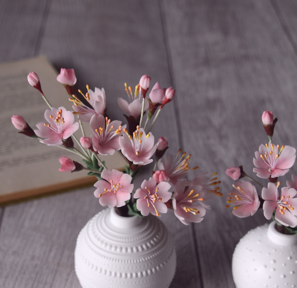 ◆粘土のお花◆　桜　【raderフラワーベース】S934 5枚目の画像