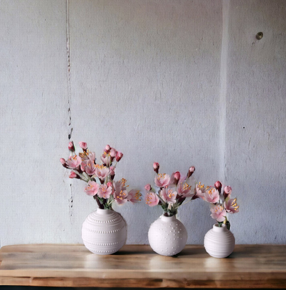 ◆粘土のお花◆　桜　【raderフラワーベース】S934 11枚目の画像