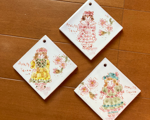 No3858  額装　タイル絵　彫刻家　スペイン　壁掛け　タイルアート　送料無料 No3858 額装 タイル絵 彫刻家 スペイン 壁掛け タイルアート