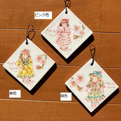 【桜ハンドメイド2024】スペインタイルアート ～アトリエターコの「ドールとさくら」のミニ壁掛け～ 2枚目の画像