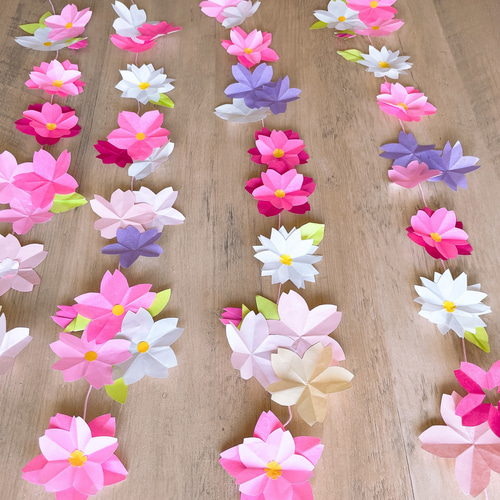 ①春の花ガーランド☆3月4月 壁面 編み図・パターン ぴくにっく 通販