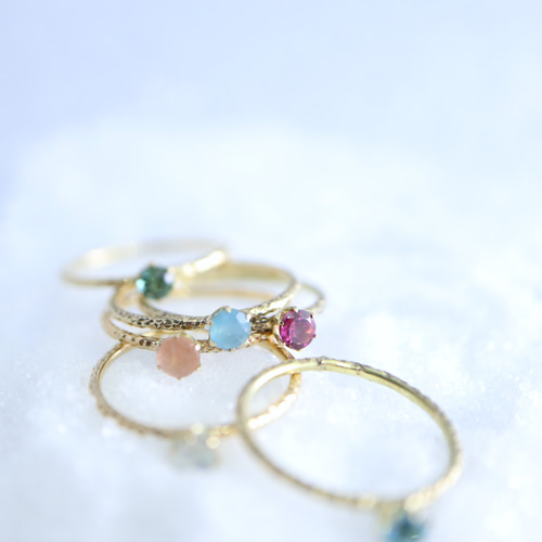 季節のかけら ピンキーリング ムーンストーン K18イエロー