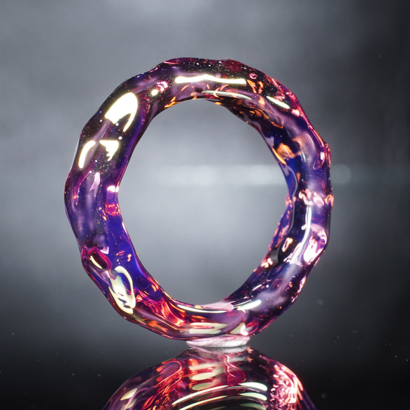 ガラスの氷　Pink Gold Ring　【YASUDA GLASS】 4枚目の画像