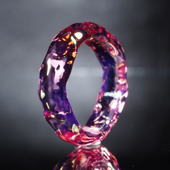 ガラスの氷　Pink Gold Ring　【YASUDA GLASS】 5枚目の画像