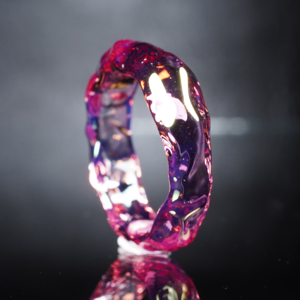 ガラスの氷　Pink Gold Ring　【YASUDA GLASS】 7枚目の画像