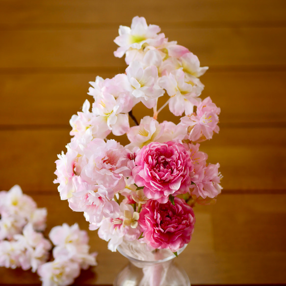 ＊桜とラナンキュラスのミニブーケ～ピンク＊【春】＜アーティフィシャルフラワー＞ 8枚目の画像