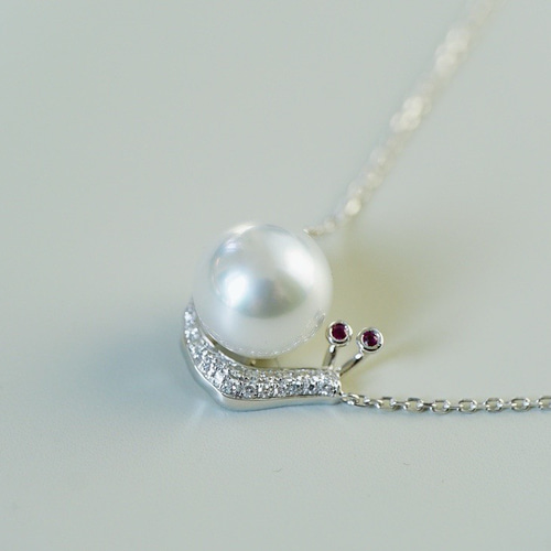かわいい」K18 天然南洋真珠 天然ダイヤモンド 天然ルビー 健康・無垢