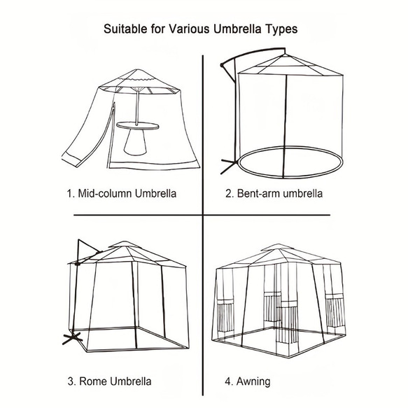 ネット ガーデンパラソル 用 パティオ 傘 用 おしゃれ かわいい アウトドア 庭 テラス  屋外 cht-1554 7枚目の画像