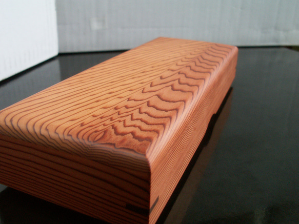 ●Newサイズ変更　屋久杉　無垢　木製　筆箱　ペンケース　小物入れ　K292 5枚目の画像