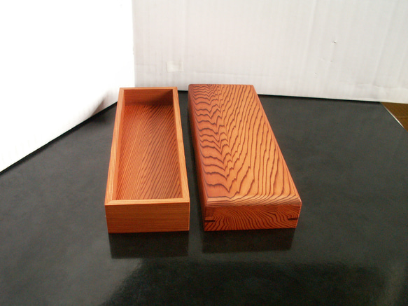●Newサイズ変更　屋久杉　無垢　木製　筆箱　ペンケース　小物入れ　K292 9枚目の画像