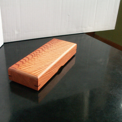 ●Newサイズ変更　屋久杉　無垢　木製　筆箱　ペンケース　小物入れ　K292 2枚目の画像
