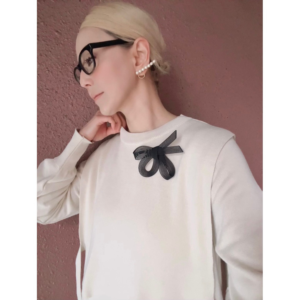 RATA❤️大人の細見え春ニットワンピース＆紐付きベスト❤️国産オリジナル❤️おしゃれ上品アイボリー❤️普段着&式にも