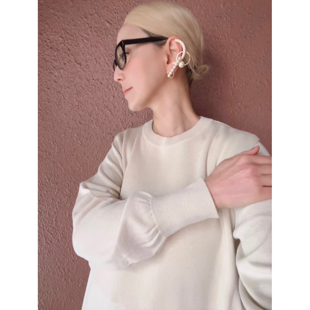 RATA❤️大人の細見え春ニットワンピース＆紐付きベスト❤️国産オリジナル❤️おしゃれ上品アイボリー❤️普段着&式にも